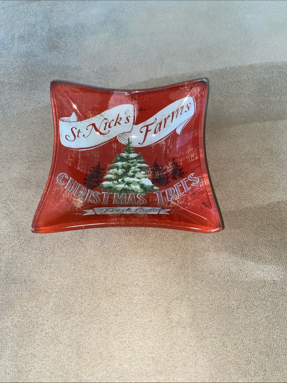 Prima Christmas St. Nick’s Farms Christmas Tree Candy Dish 5”x 5” NWT